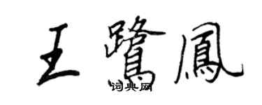 王正良王鹭凤行书个性签名怎么写