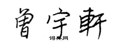 王正良曾宇轩行书个性签名怎么写