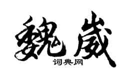 胡问遂魏崴行书个性签名怎么写