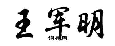 胡问遂王军明行书个性签名怎么写