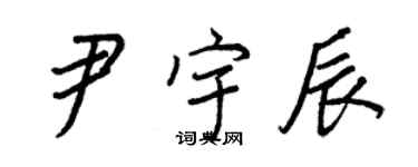 王正良尹宇辰行书个性签名怎么写