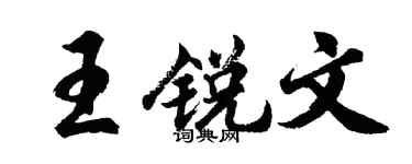 胡问遂王锐文行书个性签名怎么写