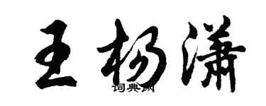 胡问遂王杨潇行书个性签名怎么写