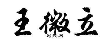 胡问遂王微立行书个性签名怎么写