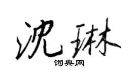 王正良沈琳行书个性签名怎么写
