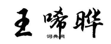 胡问遂王唏晔行书个性签名怎么写