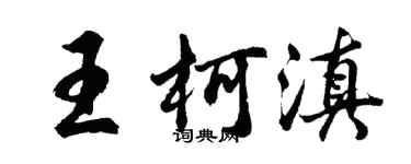 胡问遂王柯滇行书个性签名怎么写