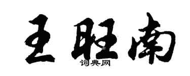 胡问遂王旺南行书个性签名怎么写