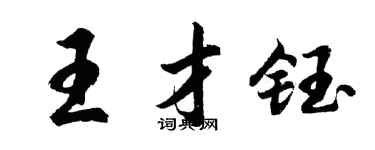 胡问遂王才钰行书个性签名怎么写