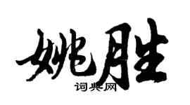 胡问遂姚胜行书个性签名怎么写