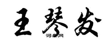 胡问遂王琴发行书个性签名怎么写