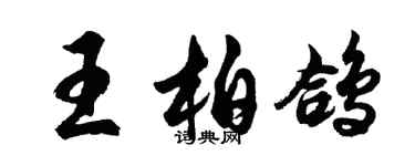 胡问遂王柏鸽行书个性签名怎么写
