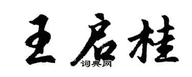 胡问遂王启桂行书个性签名怎么写