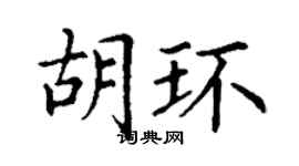 丁谦胡环楷书个性签名怎么写