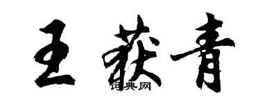 胡问遂王获青行书个性签名怎么写