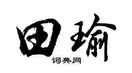胡问遂田瑜行书个性签名怎么写
