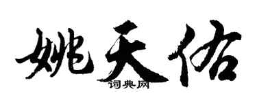 胡问遂姚天佑行书个性签名怎么写