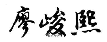 胡问遂廖峻熙行书个性签名怎么写