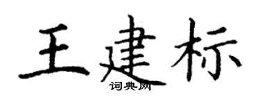 丁谦王建标楷书个性签名怎么写