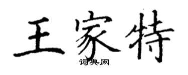 丁谦王家特楷书个性签名怎么写