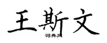 丁谦王斯文楷书个性签名怎么写