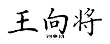 丁谦王向将楷书个性签名怎么写