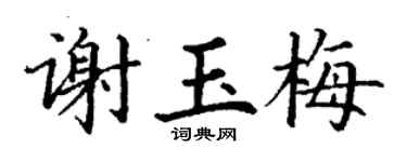 丁谦谢玉梅楷书个性签名怎么写