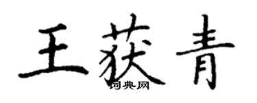 丁谦王获青楷书个性签名怎么写