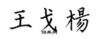 何伯昌王戈杨楷书个性签名怎么写