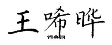 丁谦王唏晔楷书个性签名怎么写