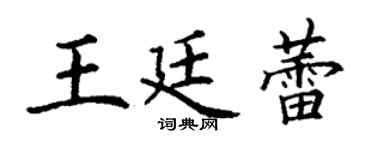 丁谦王廷蕾楷书个性签名怎么写