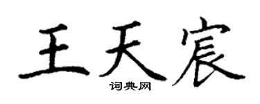 丁谦王天宸楷书个性签名怎么写