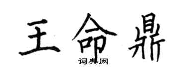 何伯昌王命鼎楷书个性签名怎么写