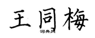 何伯昌王同梅楷书个性签名怎么写