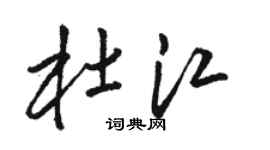 骆恒光杜江草书个性签名怎么写