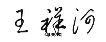 骆恒光王祥河草书个性签名怎么写