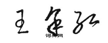 骆恒光王余红草书个性签名怎么写