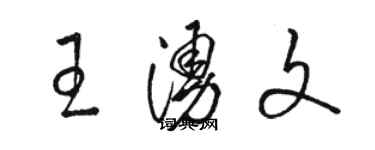 骆恒光王涌文草书个性签名怎么写