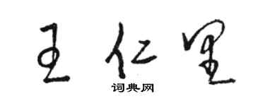 骆恒光王仁里草书个性签名怎么写