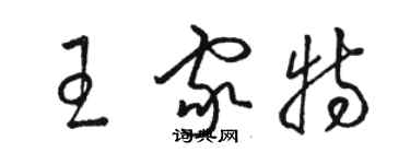 骆恒光王家特草书个性签名怎么写
