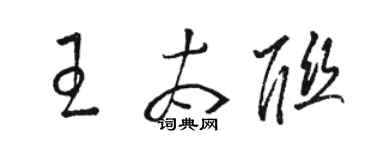 骆恒光王太联草书个性签名怎么写