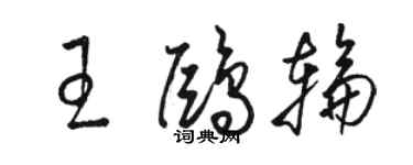骆恒光王鸥轮草书个性签名怎么写