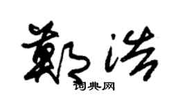 朱锡荣郑浩草书个性签名怎么写