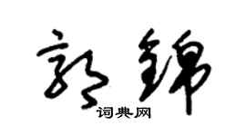 朱锡荣郭锦草书个性签名怎么写