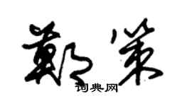 朱锡荣郑策草书个性签名怎么写