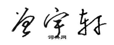 骆恒光曾宇轩草书个性签名怎么写