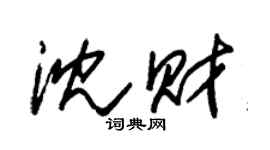 朱锡荣沈财草书个性签名怎么写