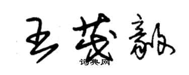 朱锡荣王茂毅草书个性签名怎么写