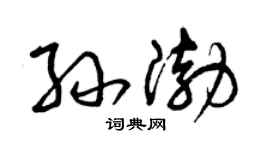 曾庆福孙渤草书个性签名怎么写