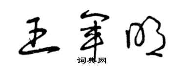 曾庆福王军明草书个性签名怎么写